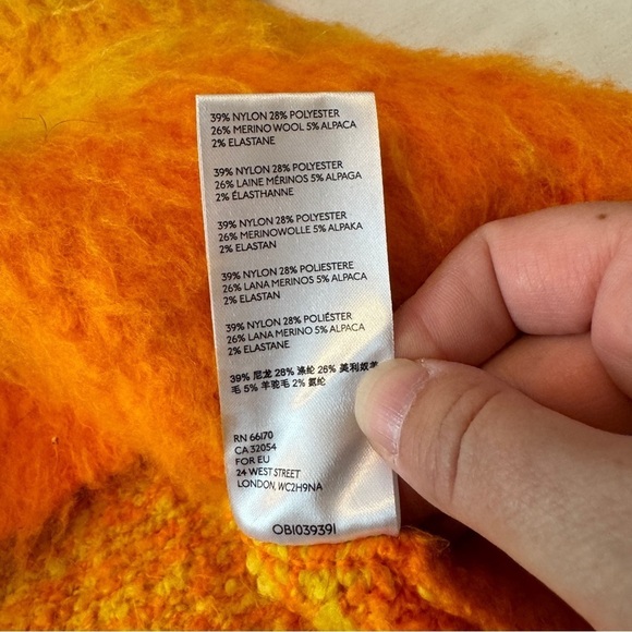 Anthropologie XS Simone Sweater ~ Striped Rainbow Plush Wool Alpaca - Picture 8 of 8